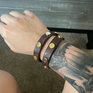 Brown Tory Burch Wrap Around Bracelet